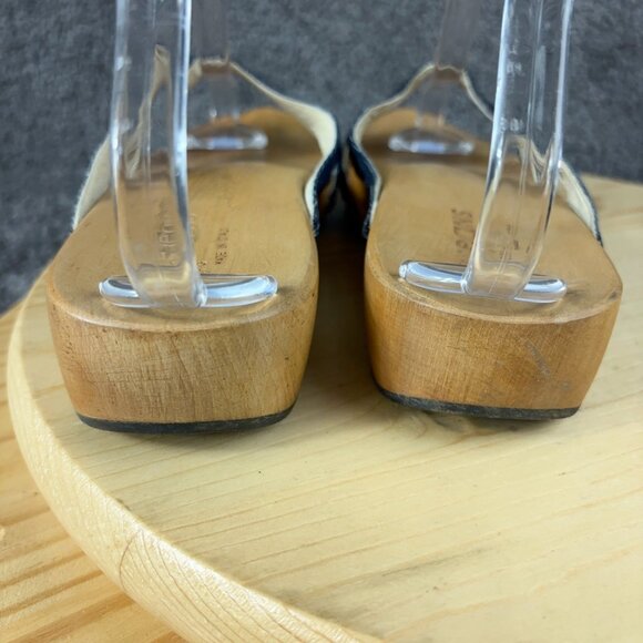 Iceberg Sandals Womens Size 8.5 EU 39 IceJeans Wood Platform Clog Made in Italy - Picture 4 of 8